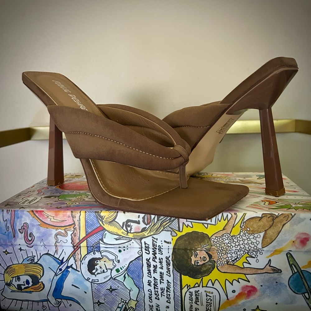 Public Desire Brown Heeled Mules